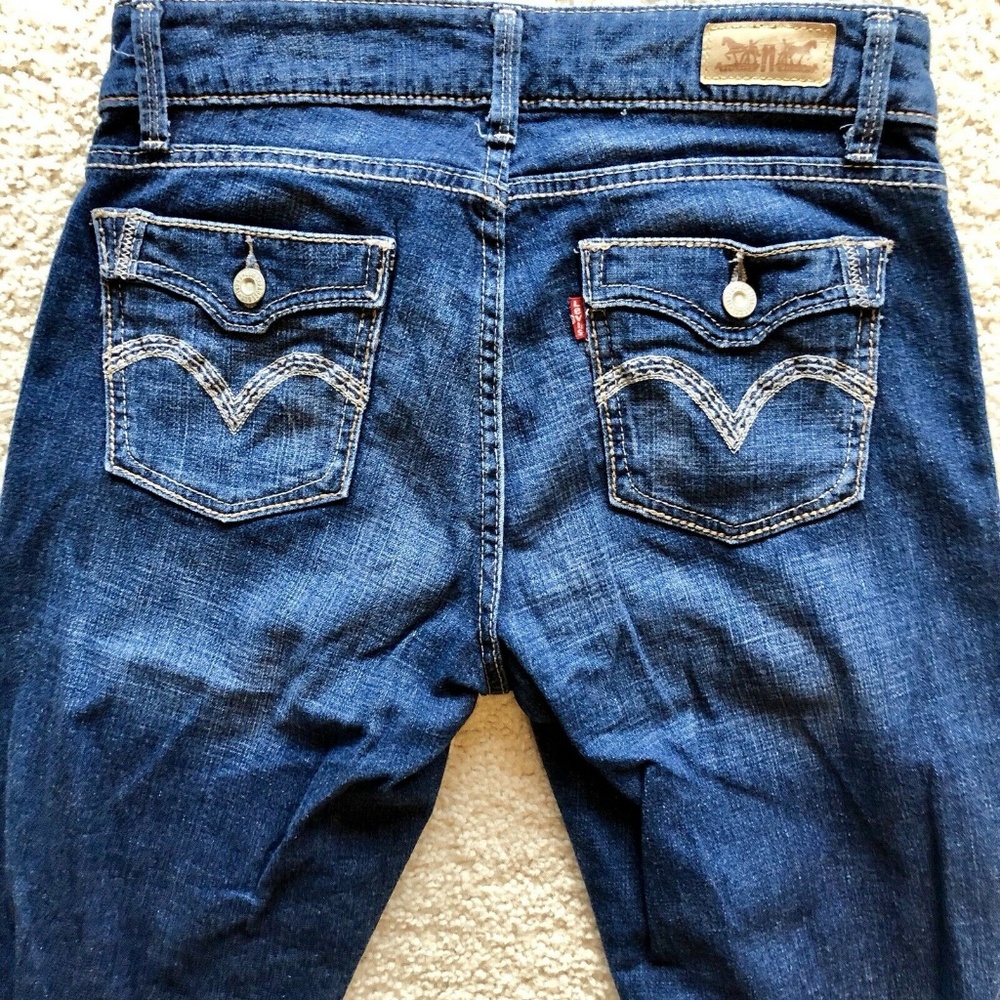 LEVI'S 529 Curvy Bootcut Distressed Denim Jeans
